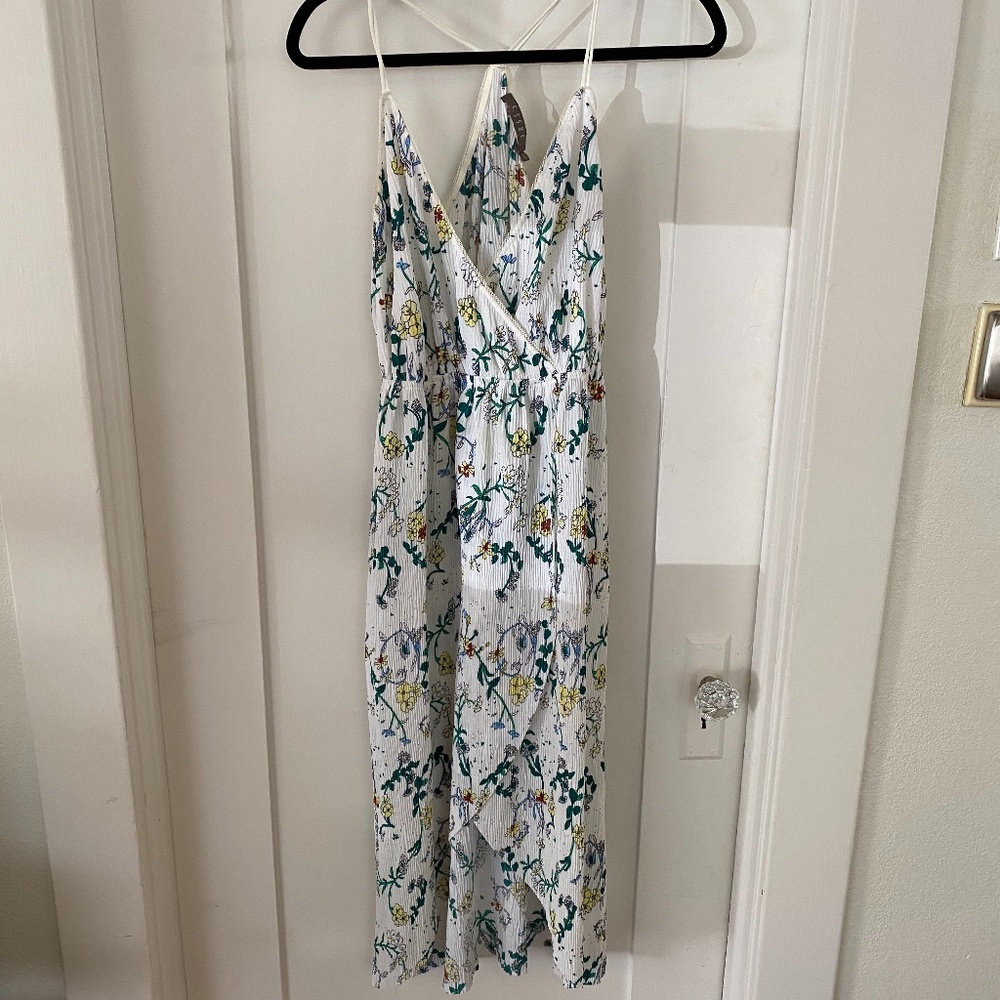 Midi-length Spaghetti strap, floral dress
